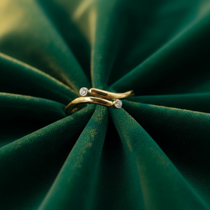 انگشتر طلا مدل دو نگین