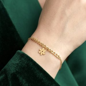 دستبند طلا مدل کارتیر گل