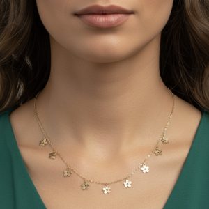 گردنبند طلا مدل شکوفه
