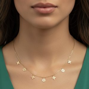 گردنبند طلا مدل لویی ویتون