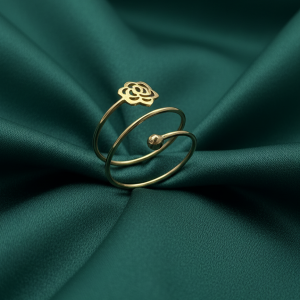 انگشتر طلا مدل پیچ گل دار