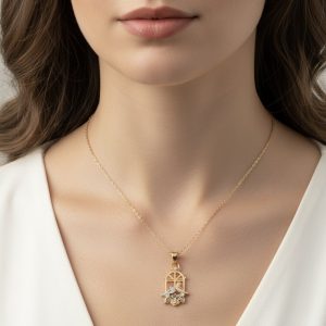 مدال طلا طرح پرنده و قفس