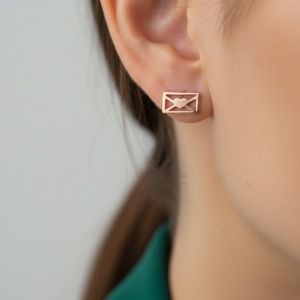 گوشواره طلا مدل پاکت قلبی