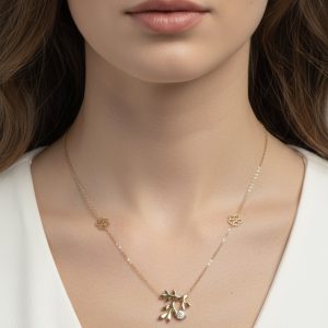 گردنبند طلا طرح شاخه و شکوفه