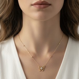 گردنبند طلا مدل پروانه