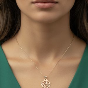 مدال طلا طرح گل رز