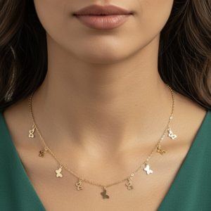 گردنبند طلا طرح پروانه