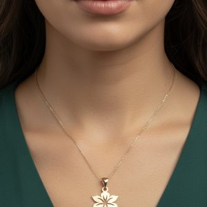 مدال طلا طرح گل لیلیوم