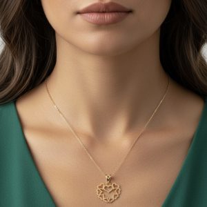 مدال طلا طرح قلب و قلب