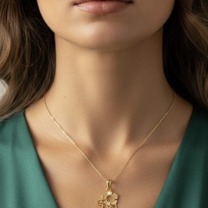 مدال طلا طرح گلها