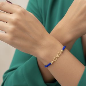 دستبند بند ابریشمی طلا بی نهایت