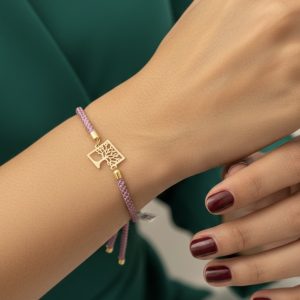 دستبند بند ابریشمی طلا درخت