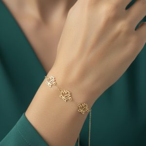 دستبند طلا گل