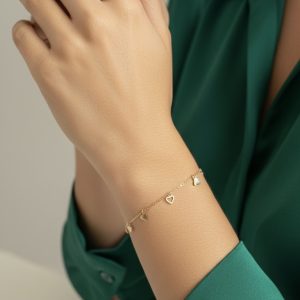 دستبند طلا قلب