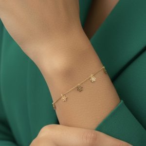 دستبند طلا گل