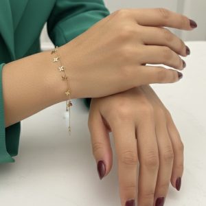 دستبند طلا گل