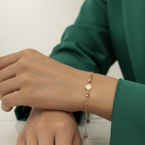 دستبند طلا دایره و گوی