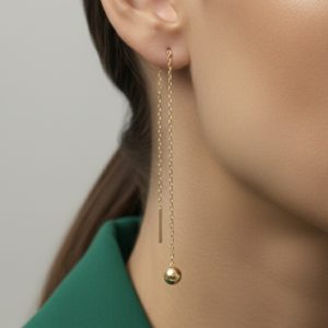 گوشواره بخیه ای طلا گوی