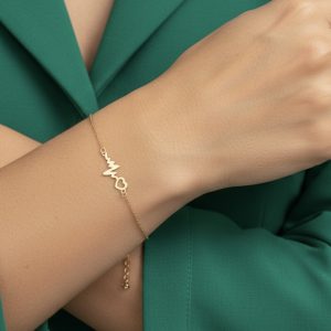 دستبند طلا قلب و ضربان